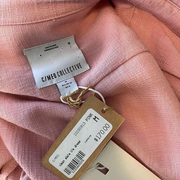 C/Meo Collective Womens Zip Clean Slate Long Sleeve Mini Dress Pink Medium NWT - Picture 9 of 10